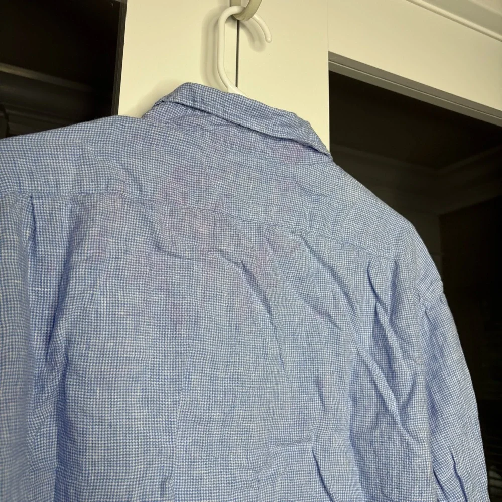 J. Crew Classic Linen-blend Shirt Light Sky White Blue